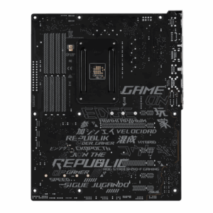 Vue arrière (backplate) de la carte mère ROG STRIX