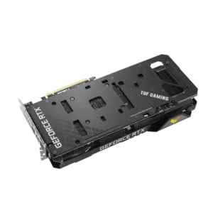 Vue arrière avec backplate de la ASUS TUF RTX 3060 Ti OC 8 Go