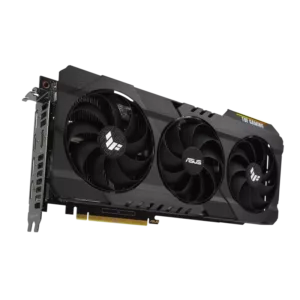 Détail des ventilateurs de la carte ASUS RTX 3060 Ti OC 8 Go