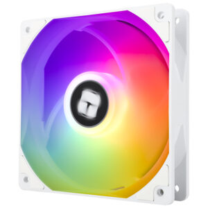 Vue de face angle latéral des ventilateurs Thermalright TL-C12CW-S X5 avec effet lumineux